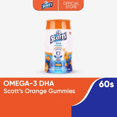 Scotts DHA Gummies Orange 60s with Omega-3 DHA that Helps Support Brain Development