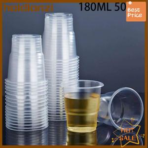 haidianzi 50PCS Disposable Clear Plastic Cup Outdoor Picnic Birthday Kitchen Party Tableware Party Plastic Cups For Cold Drinks