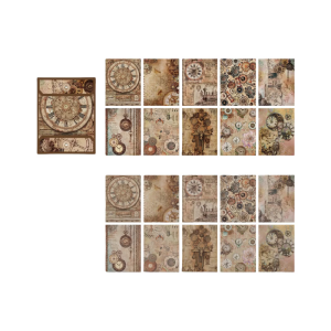 20 Sheets Retro Scrapbooking Decorative Paper for Scrapbooking Journal Planner Picture Frames Phone Case Embellishment