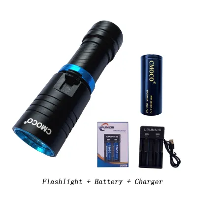 CMOCO DV30 2500LM Cree XM-L2 LED Diving Flashlight Torch 300M Underwater Waterproof Scuba Lantern