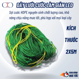 Lưới Làm Giàn Cây Leo 2x5m – Chất Liệu HDPE Bền Đẹp Dùng Cho Vườn Rau Lưới Có Độ Bền Cao Chịu Nhiệt Tốt
