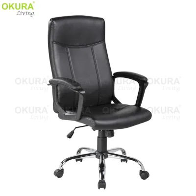 OKURA Comfort Stylish Soft Leather Swivel High Back Office Director Chair Kerusi Kulit Pejabat Pengerusi