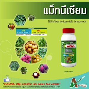 แม็กนีเซียม ปุ๋ยน้ำทางใบ หยุดใบอ่อน ใบเขียวเข้ม เร่งใบแก่ ใบใหญ่ ใบหนา ใบเพสลาด เตรียมต้น สะสมอาหาร ทนต่ออากาศ เอเจนต้า คอร์ป (หลายขนาด)