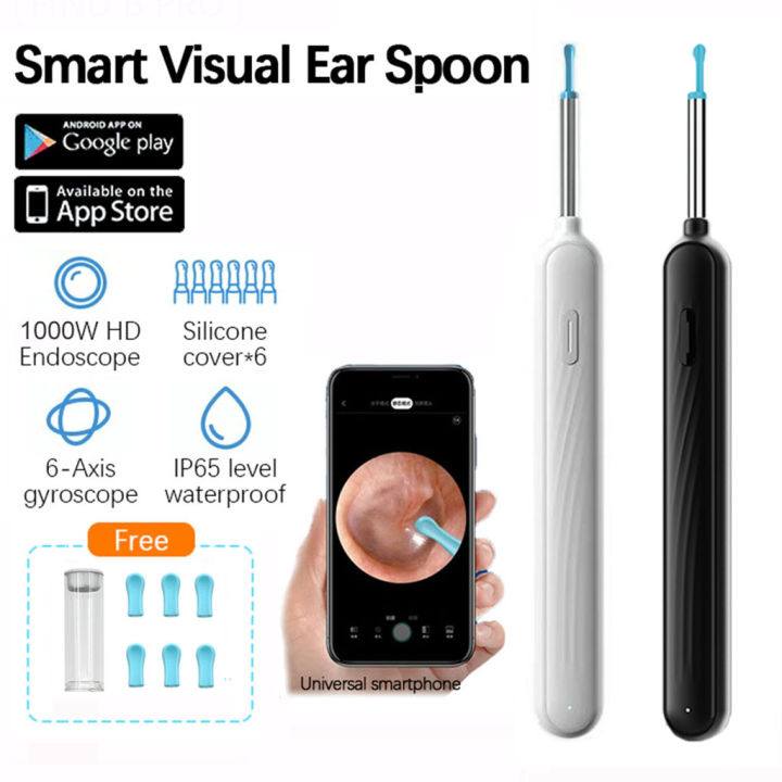 Ear Cleaner With LED Light Camera 1000W Pixel Wifi Smart Visual Ear ...