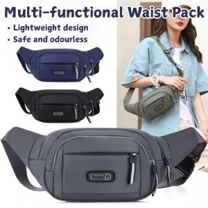 Large Capacity Multi-layered Waist Purse Pack  Casual Chest Bag Fashion Belt Bag  Men Waist Bag  Waterproof Phone Pouch Bag Sport Bag for Travelling Hiking Cycling Soft Nylon