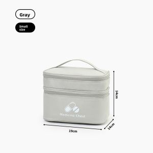 Outdoor First Aid Kit Large Capacity Double Layer Compartments Medicine Organizer Portable for Travel