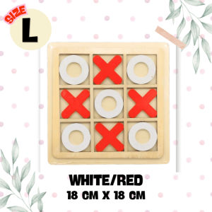Wooden Tic Tac Toe Kids Toy XOXO Board Game Educational Puzzle Family Play Indoor Fun Gift Toy