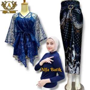Alfa Batik - Set Lilit Batik Outfit Lengkap Atasan Dan bawahan Kondangan Kekinian