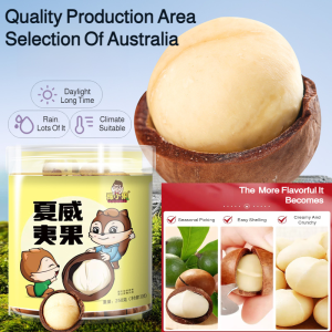 大颗粒奶香味夏威夷果 Macadamia Nuts New Large Grain Snacks Canned Nuts Scented Leisure Food Healthy Natural Nuts Gourmet Macadamias Creamy Flavor Jumbo Size Resealable Hawaiian Style Snack