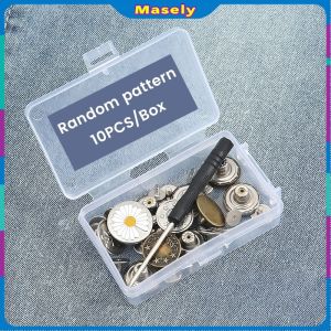 Masely No Sewing Jeans Metal Waist Buttons with Screwdriver Adjustable Removable Pants Snap Buckles 10/20pc