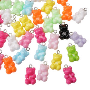 5/10Pcs 11x21mm Acrylic Candy Color Teddy Bear Charms Beads For Diy Necklace Bracelet Earrings Jewelry Making Findings Cute Bears Pendant Accessories