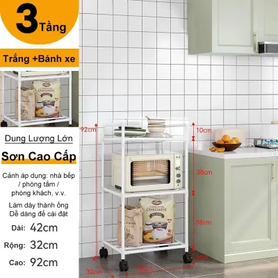 BMZAR Giá đựng đồ Di động Kệ Nhà Bếp Kệ Phòng Khách Kệ 2-6 Tầng Đa Năng Khung Thép