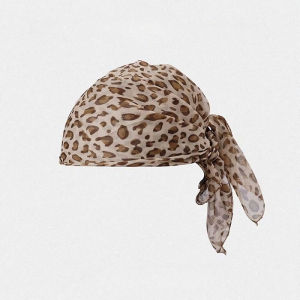 Spicy Girl Leopard Pattern Silk Scarf 2-in-1 Leopard Pattern Triangle Scarf Retro American Y2k Accessories Headcap Headscarf H260729