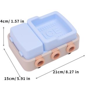 Cartoon Popsicle Molds / Silicone Ice Cream Mold / DIY Homemade Pop Ice Tray with Lid