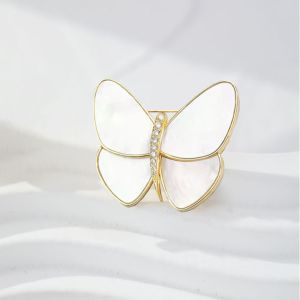 KEURGFKI 1pcs Charm Butterfly Brooch Butterfly Pearl Gold Gold Color Brooch Jewelry Gift Clothing Accessories Charm Pearl Brooch Women Gifts