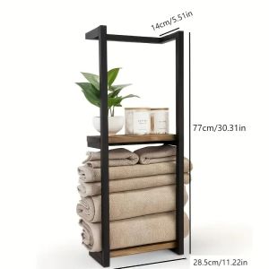 Towel Holder Wall Mounted Towel Rack Towel Bar Laundry Drying Rack Metal Clothes Rack Hanger Holder 2 Layer Wall Clothes Rack Space Saving Wall Storage