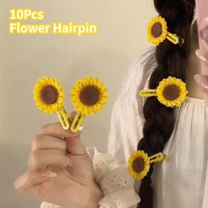 10pcs/set Sunflower Hair Clips Small Daisy Flower Hair Barrettes Beach Wedding Floral Hair Accessories for Women Girls Flower Hairpin
