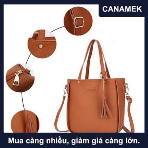 【CANAMEK】 9 màu sắc phụ nữ da Túi thiết lập 4pcs Vai Túi Xách Túi Messenger Túi thiết lập