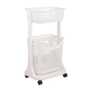 ตะกร้าผ้า 2 ชั้น แบบมีล้อ (HA-24)
