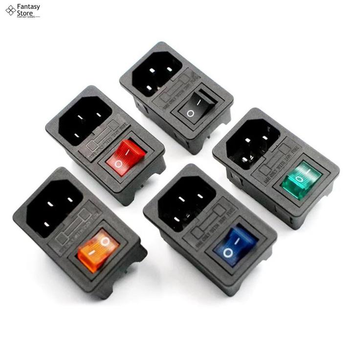 Oiyagai 5Pcs AC 250V 10A IEC320 C14 Male Power Cord Inlet Socket With Fuse Holder