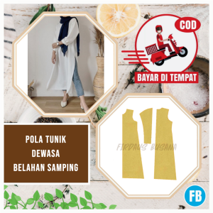 【COD】Pola Tunik Dewasa Belahan Samping | Pola Baju Wanita Lengkap | Pola Instan | Pola Jiplak | Pola Jahitan Lengkap Firdaus Busana