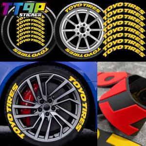 Yellow TOYO TIRES ยูนิเวอร์ซัล 3D ออโต้ กันน้ำ สติกเกอร์ยางรถยนต์ SUV ฮับล้อรถยนต์ ขอบล้อรถยนต์ ยางต่อตัวอักษร GT เรซซิ่ง สปอร์ต อุปกรณ์ตกแต่งรถยนต
