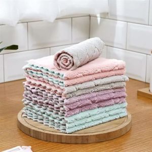 READY STOCK❤️10/20/30 Pcs High Quality Super Absorbent Coral Velvet Microfiber Fast Drying Dish Cloth Household Cleaning Towel Kitchen Cloth Dish Towels/ Kain Dapur