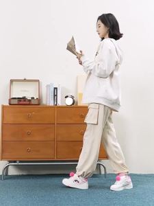 Qiaodan Sneakers Women Casual trendy white sneakers pink loafers QXL052244008T