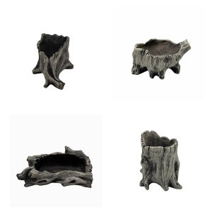 กระถางไม้อวบน้ำทำจากเรซินเทียมสำหรับปลูกต้นกระบองเพชรแนววินเทจแบบซากกิ่งไม้ปลอม