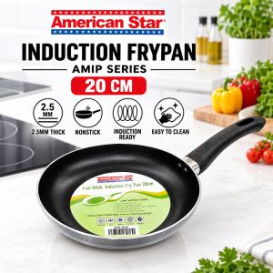 American Star AMIP Induction Frypan 20 22 24 26 28 30CM 2.5MM Thick Nonstick Frying Pan for Induction Stove Kitchen Cookware