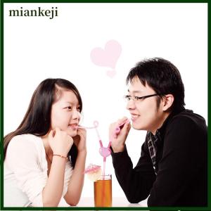 miankeji Tình yêu trái tim đôi rơm độc đáo linh hoạt uống ống ống hút thanh phụ kiện
