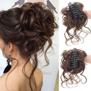 Female Lazy Person Grabbing Clip Flower Bud Head Natural Fluffy Ponytail Fake Headband Hair Clip