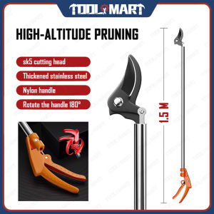 Stainless Steel Extended High Branch Shears Green Garden Shears Extended Scissors Extended Poles Pruning Shears