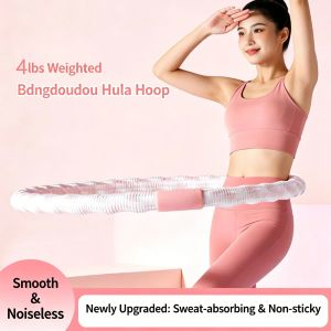 Ice Bean Cooling Weighted Hula Hoop 3-5 LBS Fat Burning Waist Slimming Silent Fitness Hoop for Summer Workout