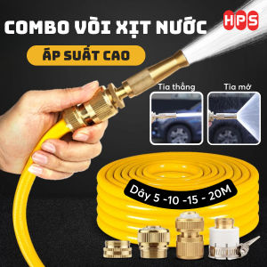 Vòi Xịt Rửa Xe Tưới Cây Rửa Sân Vườn - Vòi Tăng Áp Điều Chỉnh Nhiều Chế Độ Phun Bằng Đồng