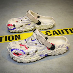 TRSOYE 2024 Summer Hole Shoes Men Sandals Fashion Non-slip Outer Wear Thick-soled Big Size 46 47