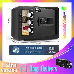 HOK [1 year warranty + fingerprint touch frequency password]ONaisi Household Safe Small Anti-Theft 25cm High All-Steel Electronic Password Safe With Double Alarm