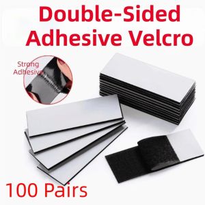 SADSAF 100pairs Strong Glue Hook and Loop Fastener Tape Self-Adhesive Nylon Interlocking Dots Fastener Coins Anti Slip Mounting Strips Home Use