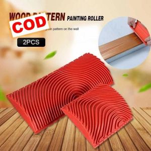 Sikat Cat Pola Kayu Rubber Roller Brush Wood Imitation 2 PCS Pembuat Motif Perabotan Jadi Estetik