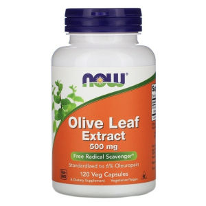 NOW Standardized Olive Leaf 120 Vegan Capsules 500mg Formula Neutralize Oxidation Caused By Late Nights Greasy Meals Improve Internal Balance For Sedentary Office Working Men Women