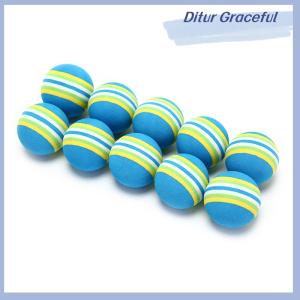 Ditur 10Pcs Rainbow Stripe foam Sponge Golf Balls Swing Practice Training Aids