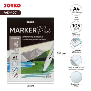 JOYKO Pad Marker PAD-4000 A5 - Kertas Buku Gambar Sketsa Khusus Spidol