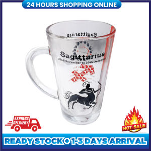 Zodiac Glass Mug-sagittarius (Local READY Stock)