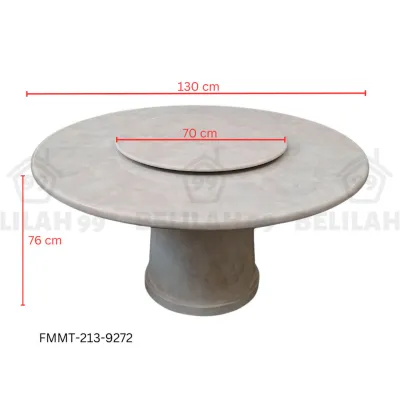(Free Installation) Belilah Round Full Marble Dining Table Meja Batu Meja makan Ceramic 大理石餐桌