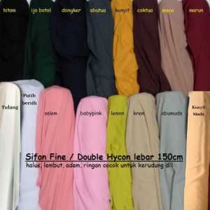 3m Kain Sifon Fine Double Hycon Meteran Lebar 150cm Bahan Jilbab Segi Empat Bahan Furing Gamis