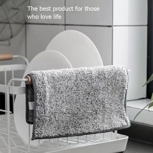 1-4X Bamboo Charcoal Fiber Kitchen Towel Dish Cloth Non-oil Household Cleaning Thick Rag Dishwashing Cloth Household Cleaning Hotel Kitchen Towel 30cm*30cm