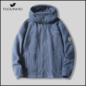 FUGUINIAO Mens hiking suit polar lined padded jacket lightweight jacket heated plush jacket