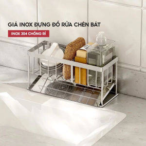 PVN84615 Kệ Đựng Dụng Cụ Nhà Bếp Inox 304 – Chống Rỉ Gọn Gàng Kèm Khay Hứng Nước