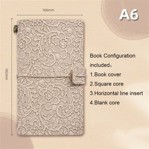 Dukeen A6 Sổ tay cổ điển Tạp Chí Dập Nổi Ren Máy Tính Xách Tay Morandi Notepad Retro Sketchbook Nhật Ký du lịch giấy viết Văn Phòng Phẩm