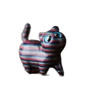 GAOSU Dễ thương Tượng Mèo để bàn Gỗ đàn hương Mini Tượng chạm khắc bằng gỗ Quà Tặng ngày lễ Tinh tế Điêu khắc động vật Trẻ em
